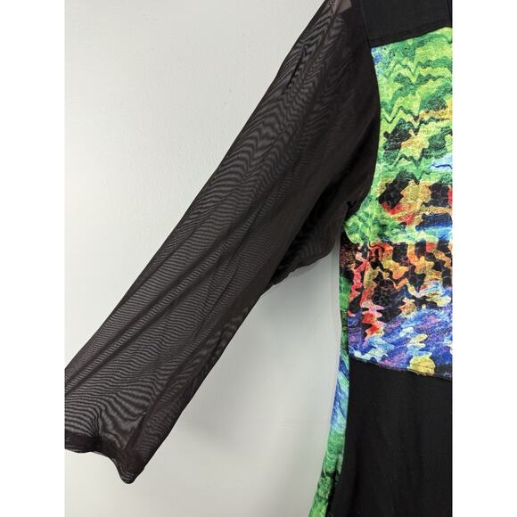 From the Heart Womens Tunic Top Size L Artsy Boho Sheer Mesh Lagenlook - Picture 3 of 6